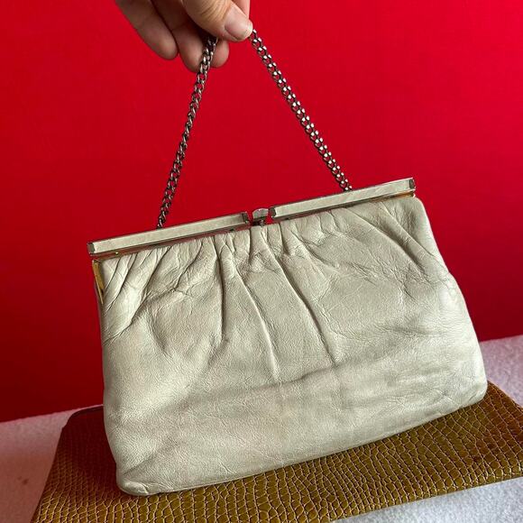 Vintage Purses Clutch Cream Golden Yellow Retro Classic Grandmacore Handbags - Picture 5 of 8